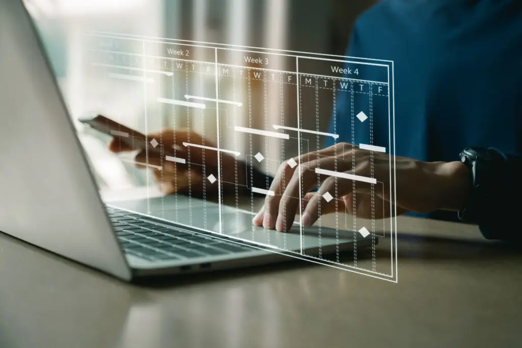 Project Timeline on Laptop – Small Business Workflow & Planning